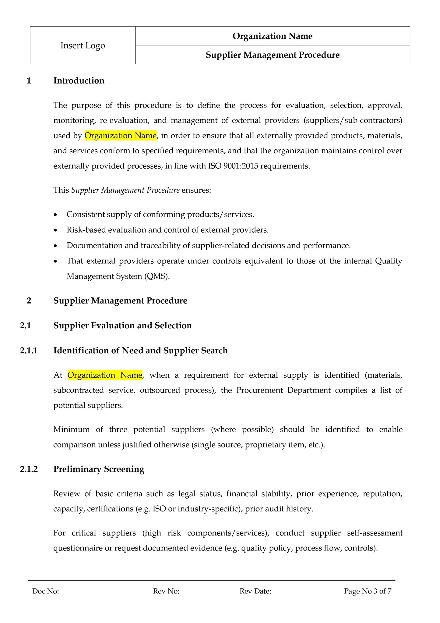 ISO 9001:2015 Toolkit