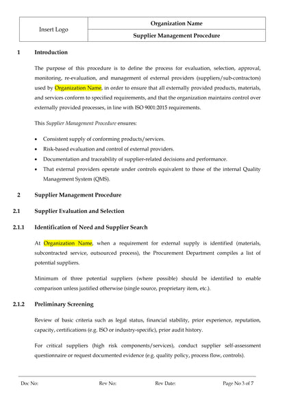 ISO 9001:2015 Toolkit