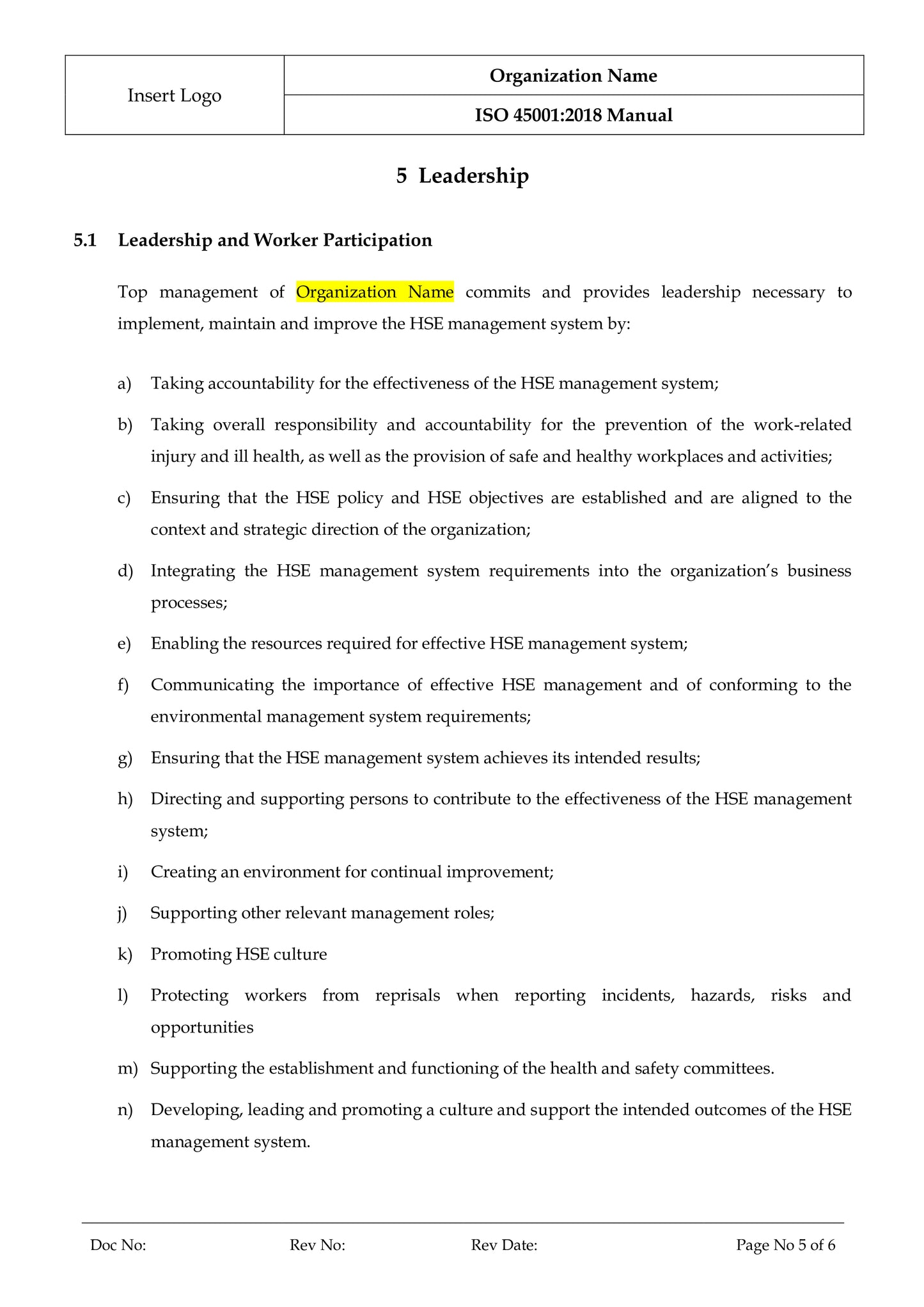 ISO 45001:2018 Toolkit