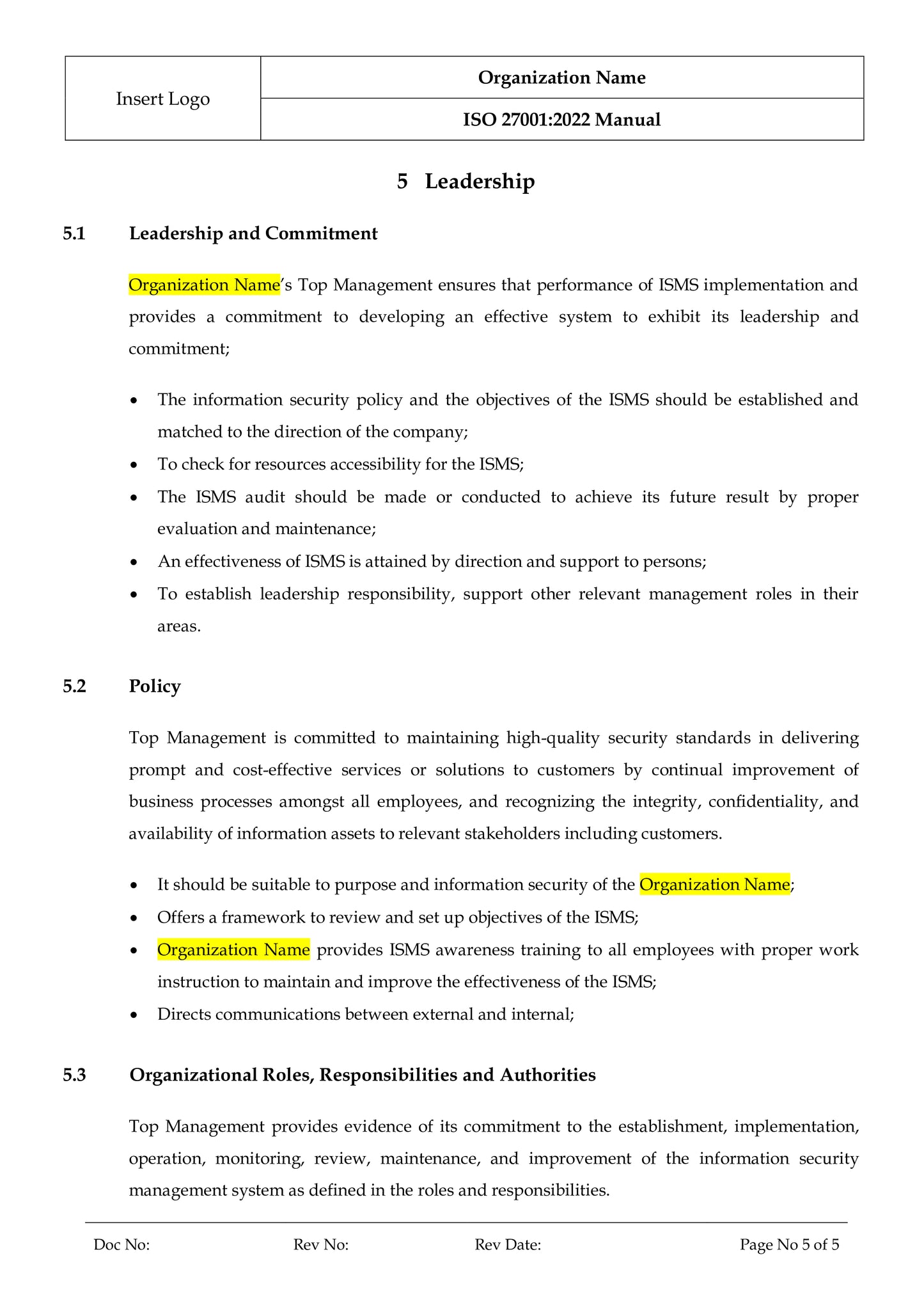 ISO 27001:2022 Toolkit