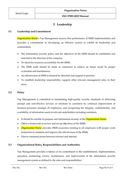 ISO 27001:2022 Toolkit