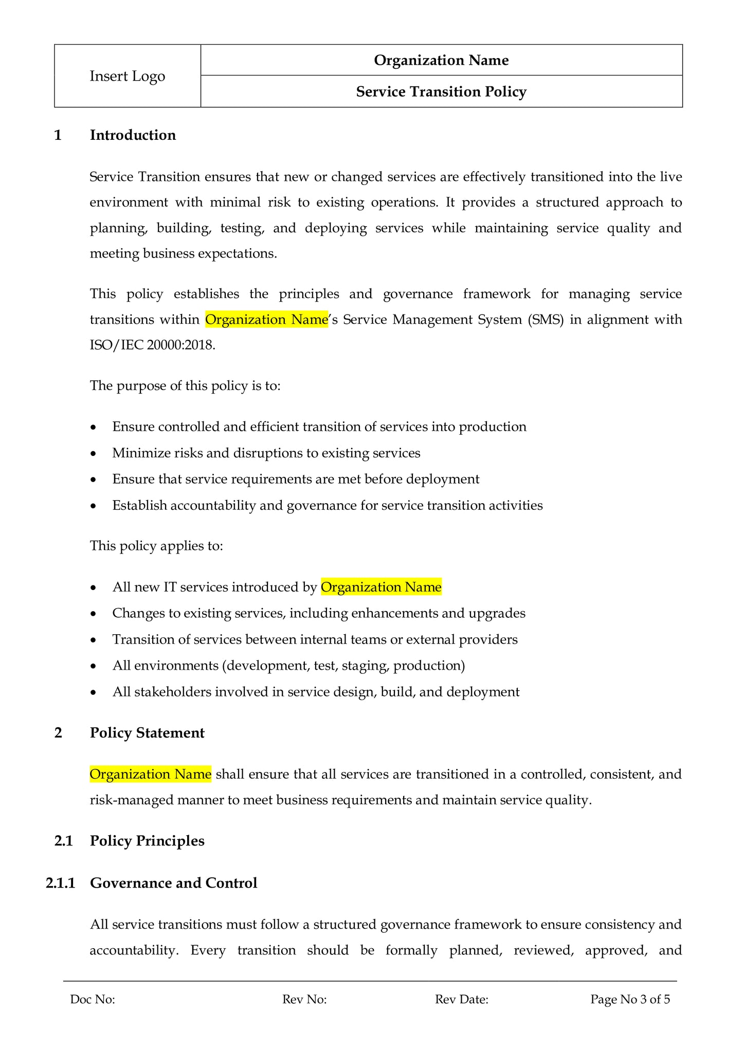 ISO 20000:2018 Toolkit